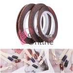 Benzi decorative pentru unghii cu Sclipici 4 bucati Rose-Gold